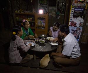 Solar energy helps rural families do more at night. 