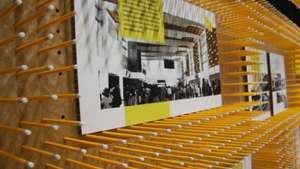 Sharing ideas using 16,800 pencils and 10,000 post-it notes at the Cape Town World Design Capital 2014 booth