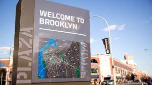Brooklyn Centre signage, wayfinding and environmental graphics by Michael Bierut. 