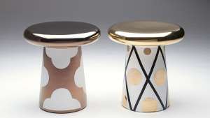 Ceramic side tables by Jaime Hayón for Bosa. 