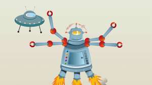 futuristic cartoon robot