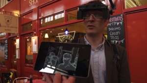 Smart Specs showing the projected images seen by the wearer. 