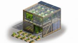 With this design, an instructions booklet and a set of flat-pack pieces that can be easily fitted together are all you need to start farming in the city.