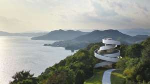 Japanese architect Hiroshi Nakamura designed the Ribbon Chapel – a structure wrapped in double spiral stairways with striking views of the ocean and islands.