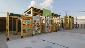 Using input from children in Bar Elias, Lebanon, Catalytic Action designed and built a playground for a school developed to serve refugees. 