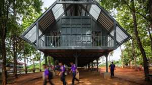 Vin Varavarn Architects, a Bangkok-based firm, developed a new architectural typology for earthquake resistant schools.