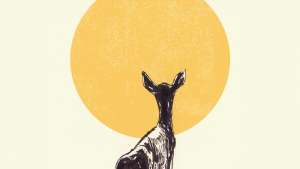 Ishaarah Arnold illustration of a deer walking in the sun. 