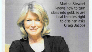 Martha Stewart in the Sunday Times