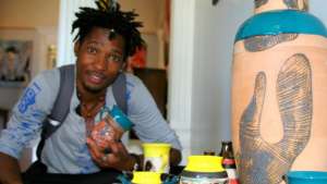 Sikho Mququ's ceramics are based on the idea of "Ityali" - a traditional Xhosa blanket.
